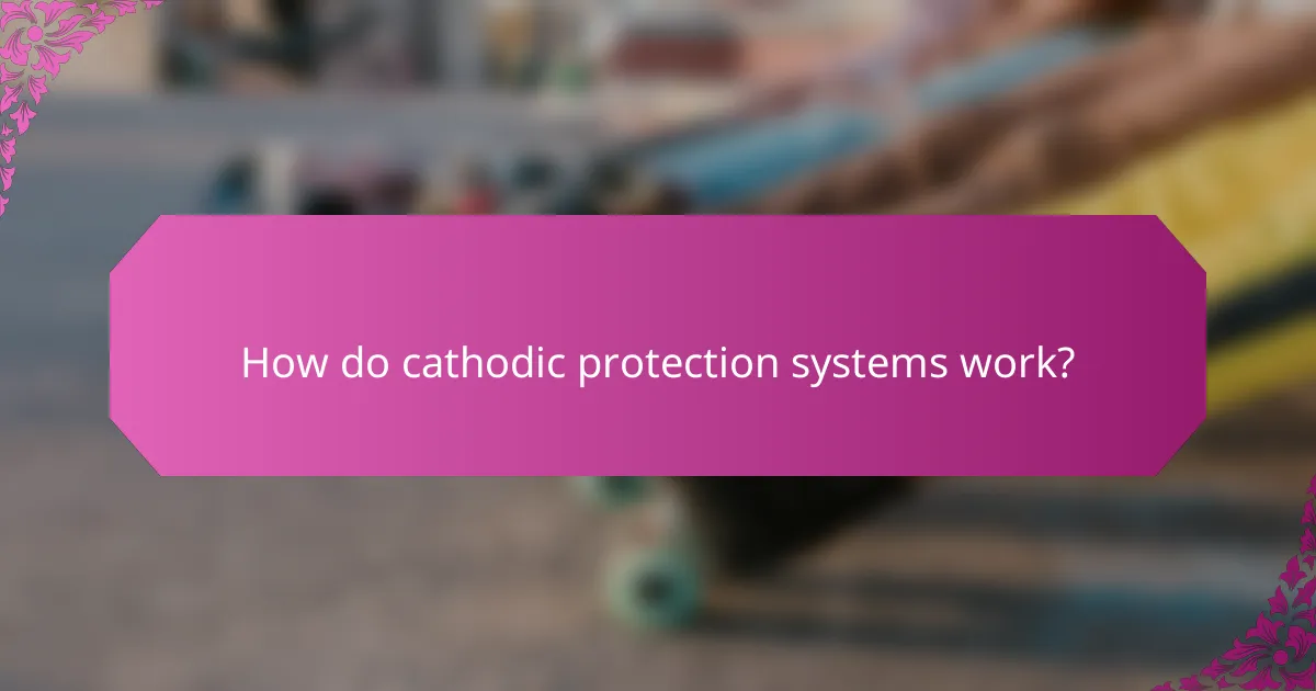 How do cathodic protection systems work?