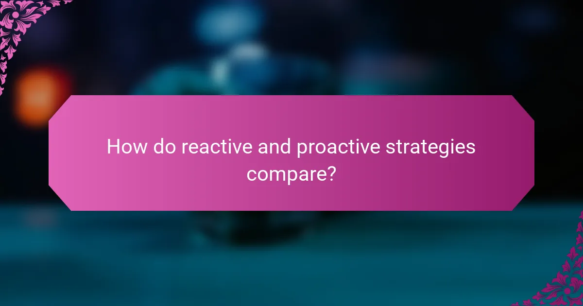 How do reactive and proactive strategies compare?