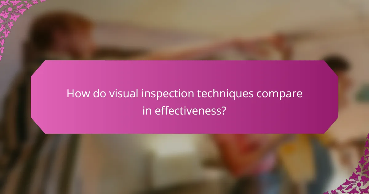 How do visual inspection techniques compare in effectiveness?