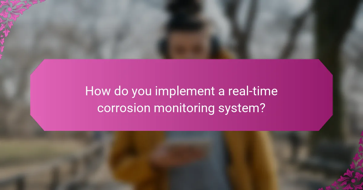 How do you implement a real-time corrosion monitoring system?