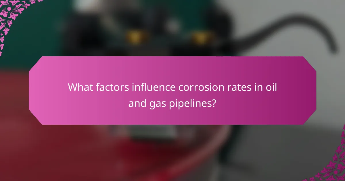 What factors influence corrosion rates in oil and gas pipelines?
